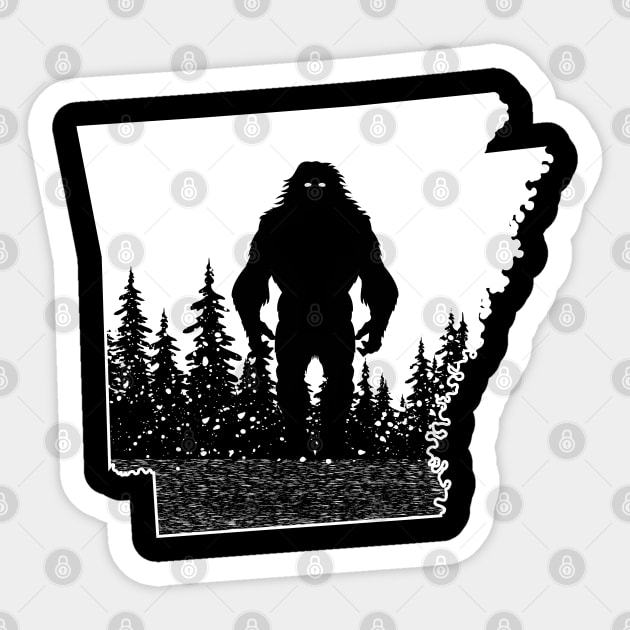 Arkansas Bigfoot Sticker by Tesszero